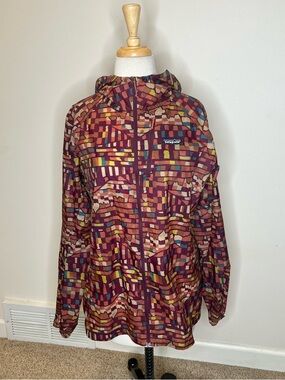 Patagonia Houdini Jacket Women's XL Fitz Roy Patchwork Night Plum